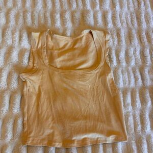 Orange Fitted Crop Tank Top